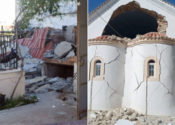 Μαχαιρά – Οι ζημιές από τον σεισμό στο Ιερό Ναό της Αγίας Τριάδας (video)