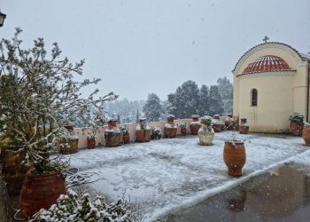 Ιερά Μονή Αγίου Γεωργίου Επανωσήφη: Άσπρισε η περιοχή από το χιόνι – εντυπωσιακές εικόνες! (PHOTOS + VIDEOS)