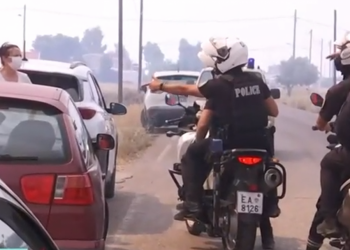 Φωτιά Μέγαρα: Τα λόγια αστυνομικού για να πείσει γυναίκα να φύγει -«Σαν μάνα μου σ’ το λέω, η φωτιά έχει φτάσει χαμηλά» (VIDEO)