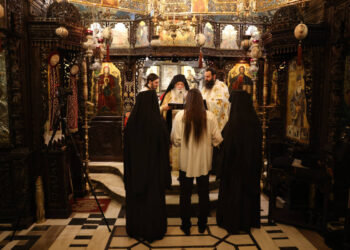 Κουρά μεγαλόσχημου μοναχού στην Ιερά Μονή Αγίων Αυγουστίνου και Σεραφείμ Τρικόρφου