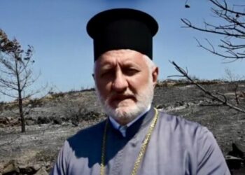 Τις καμένες εκτάσεις της Χίου επισκέφθηκε ο Αρχιεπίσκοπος Αμερικής Ελπιδοφόρος