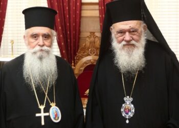 Επίσκεψη του Αρχιεπισκόπου Σινά Συμεών στον Αρχιεπίσκοπο Ιερώνυμο